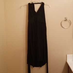 Halter top black cocktail dress